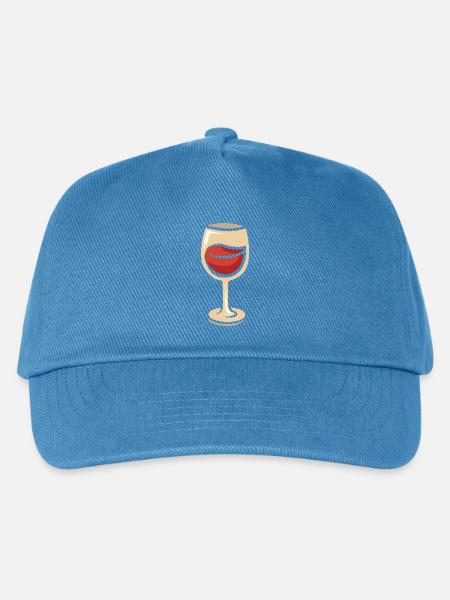 Weinglas mit roten Lippen - Kinder Basecap - Pfauenblau