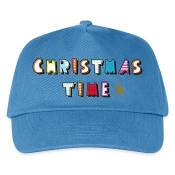 Christmas Time - Kinder Basecap - Pfauenblau - Vorne