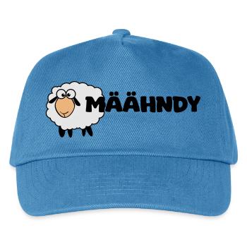 Määhndy - Mandy Namensshirt mit Schafnote - Kinder Basecap - Pfauenblau - Vorne