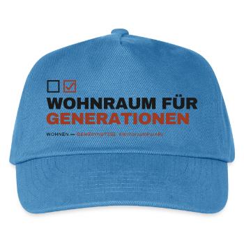 WOHNRAUM FÜR GENERATIONEN — Gemeinnützig - Kinder Basecap - Pfauenblau - Vorne