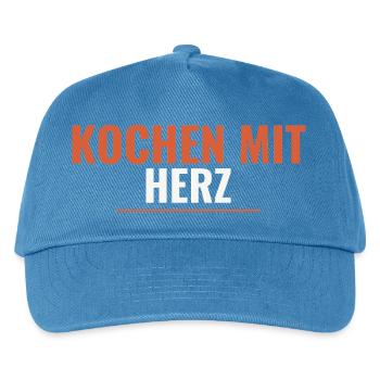 Kochen mit Herz. - Kinder Basecap - Pfauenblau - Vorne