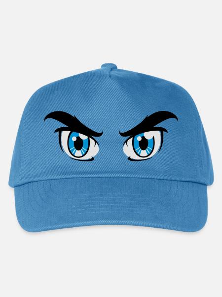 augen trickfilm comic - Kinder Basecap - Pfauenblau