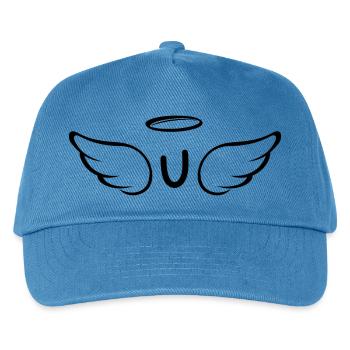Buchstabe u Engelsflügel - Kinder Basecap - Pfauenblau - Vorne