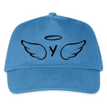 Buchstaben- und Engelsflügel - Kinder Basecap - Pfauenblau - Vorne