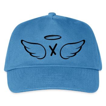 Buchstabe x Engelsflügel - Kinder Basecap - Pfauenblau - Vorne