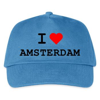 Ich liebe Amsterdam - I love Amsterdam - Kinder Basecap - Pfauenblau - Vorne