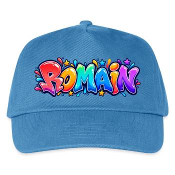 ROMAIN im Graffiti: das Geschenk, das ihn einklebt - Kinder Basecap - Pfauenblau - Vorne