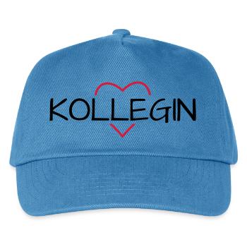 Kollegin Herz Lieblingskollegin Geschenk - Kinder Basecap - Pfauenblau - Vorne