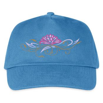 Filigraner Lotus mit Ornamenten - Kinder Basecap - Pfauenblau - Vorne