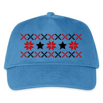 Norwegian Pattern Winter - Kids’ Baseball Cap - peacock-blue - Front