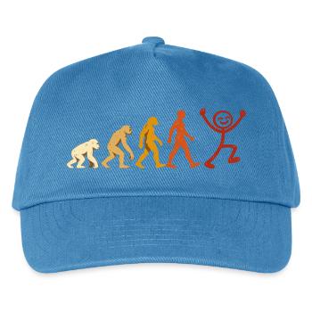 Evolution Mensch Freude Retro Design - Kinder Basecap - Pfauenblau - Vorne