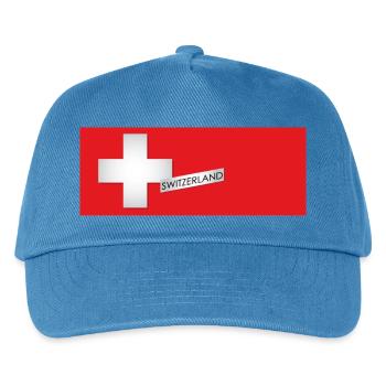 SWITZERLAND logo CLAIM - Kinder Basecap - Pfauenblau - Vorne
