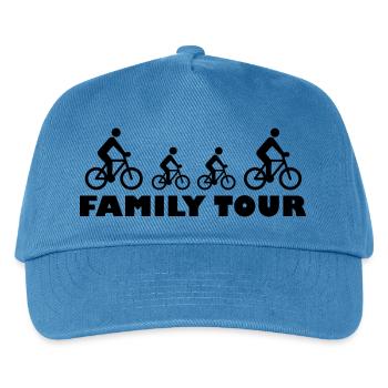 Family Tour - Bike Tour Design - Kids’ Baseball Cap - peacock-blue - Front