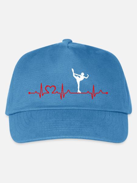 Eiskunstlauf Mädchen Herzschlag EKG Eisläufer Mädchen - Kinder Basecap - Pfauenblau