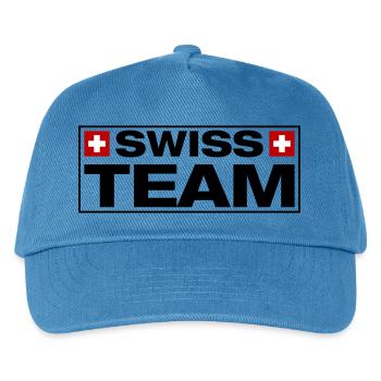 Team Swiss Schweiz - Kinder Basecap - Pfauenblau - Vorne