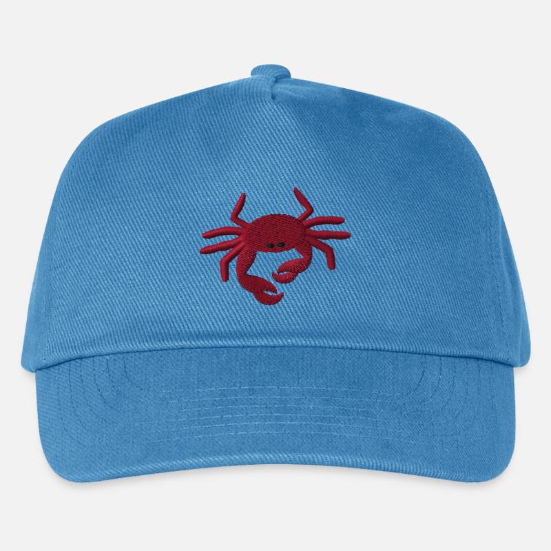 Krabbe bestickt - Kinder Basecap - Pfauenblau