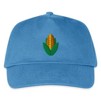 Mais bestickt - Kinder Basecap - Pfauenblau - Vorne