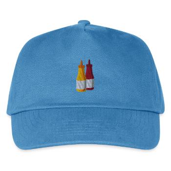 Ketchup und Senf bestickt - Kinder Basecap - Pfauenblau - Vorne
