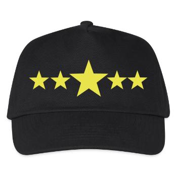Sterne - stars - Kinder Basecap - Schwarz - Vorne