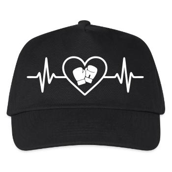Boxen Englisch Boxhandschuhe Herz - Kinder Basecap - Schwarz - Vorne