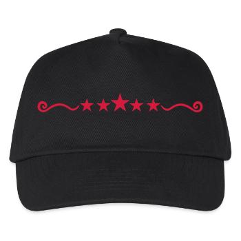 Trennlinie Sterne Ranke Trenner Stars Divider - Kinder Basecap - Schwarz - Vorne