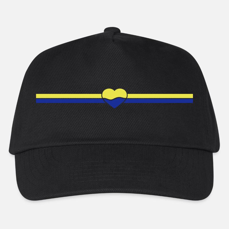 Streifen Ukraine Herz - Kinder Basecap - Schwarz