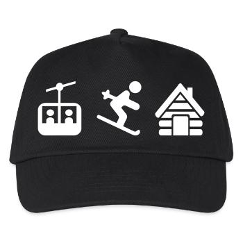 Ski - Kinder Basecap - Schwarz - Vorne