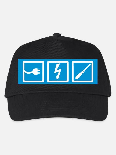elektiriker, berufe, elektriker beruf, elektriker - Kinder Basecap - Schwarz