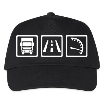 LKW - Kinder Basecap - Schwarz - Vorne