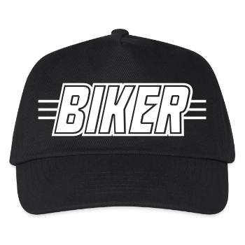 Biker Schriftzug - Kinder Basecap - Schwarz - Vorne