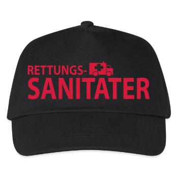 rettungssani - Kinder Basecap - Schwarz - Vorne