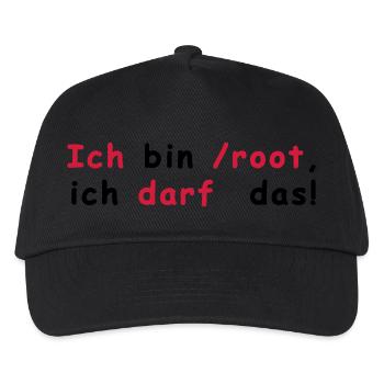 Root Linux - Kinder Basecap - Schwarz - Vorne
