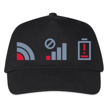 Cellular no connection battery - Kids’ Baseball Cap - black - Front