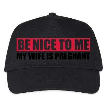 my wife is pregnant - Kids’ Baseball Cap - black - Front