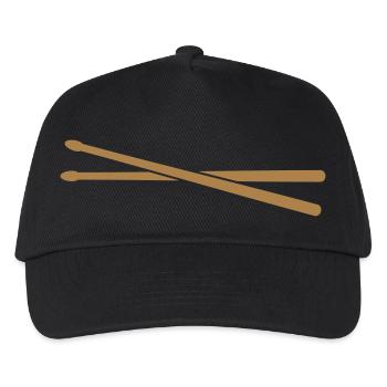 drumsticks Schlagzeuger, Schlagzeug - Kinder Basecap - Schwarz - Vorne