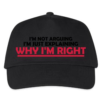 I m not arguing - Kids’ Baseball Cap - black - Front