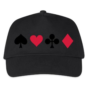 Poker - Kinder Basecap - Schwarz - Vorne