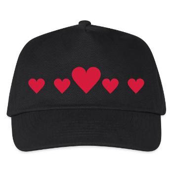 love liebe herz herzen - Kinder Basecap - Schwarz - Vorne