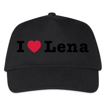 I Love Lena 1 - Kinder Basecap - Schwarz - Vorne