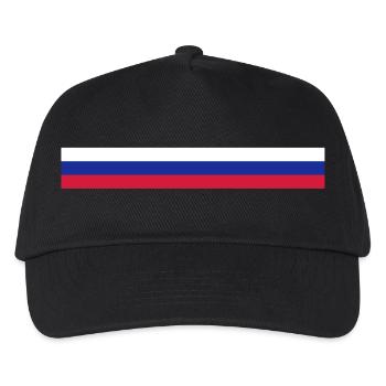 Russische Flagge (Lang) - Kinder Basecap - Schwarz - Vorne