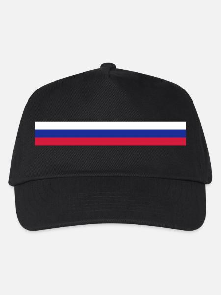 Russische Flagge (Lang) - Kinder Basecap - Schwarz
