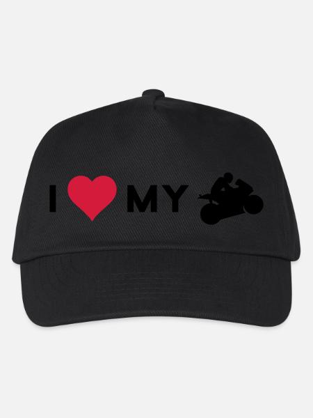 i love my motorcycle - Kids’ Baseball Cap - black
