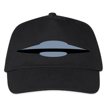 Ufo Untertasse Alien Ausserirdische Weltall 2c - Kinder Basecap - Schwarz - Vorne