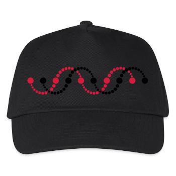 DNA Helix Spirale Kornkreis Schlange Frequenz DNS - Kinder Basecap - Schwarz - Vorne