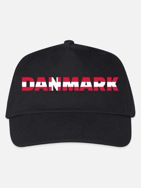 Dänemark - Kinder Basecap - Schwarz