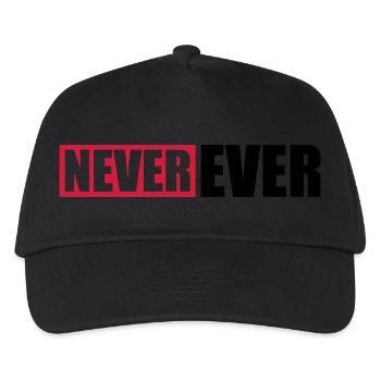 Balken Never Ever - Kinder Basecap - Schwarz - Vorne