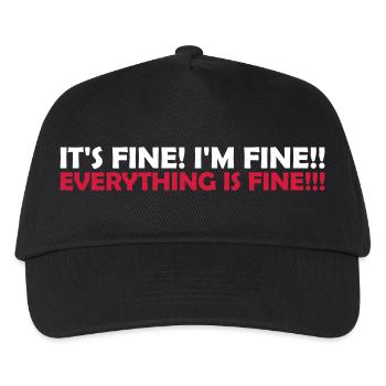everything is fine Zitat - Kinder Basecap - Schwarz - Vorne