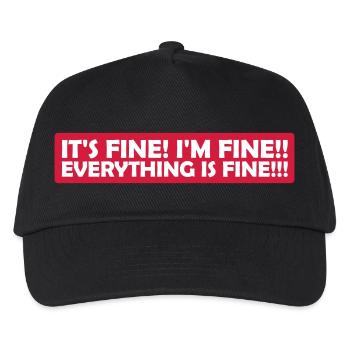 everything is fine Zitat - Kinder Basecap - Schwarz - Vorne