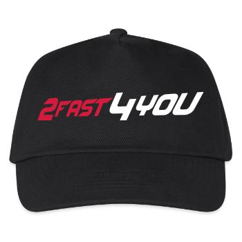 Zu Schnell für Dich Spruch 2 Too Fast 4 For You - Kinder Basecap - Schwarz - Vorne