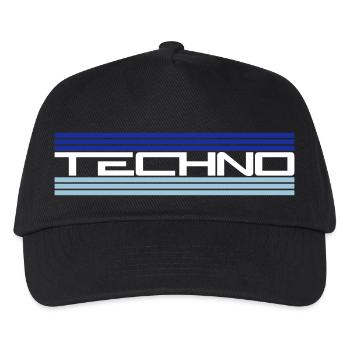 Techno Liebe Zitat Spruch Musik Party Feiern Logo - Kinder Basecap - Schwarz - Vorne